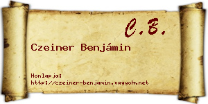 Czeiner Benjámin névjegykártya